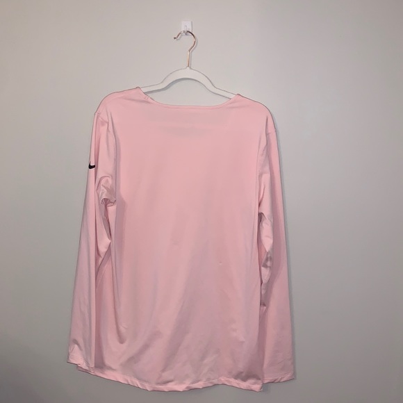Nike Long-sleeve Baby Pink Fleece Lined Training Top - Picture 5 of 6